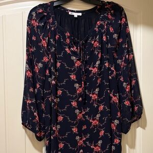 DR2 Navy Floral Blouse